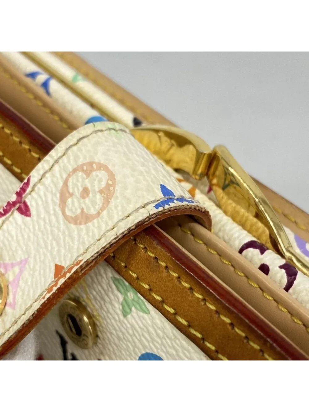 Louis Vuitton Wallet Monogram Multicolor Porte-Monnaie Vier Viennois Blanc